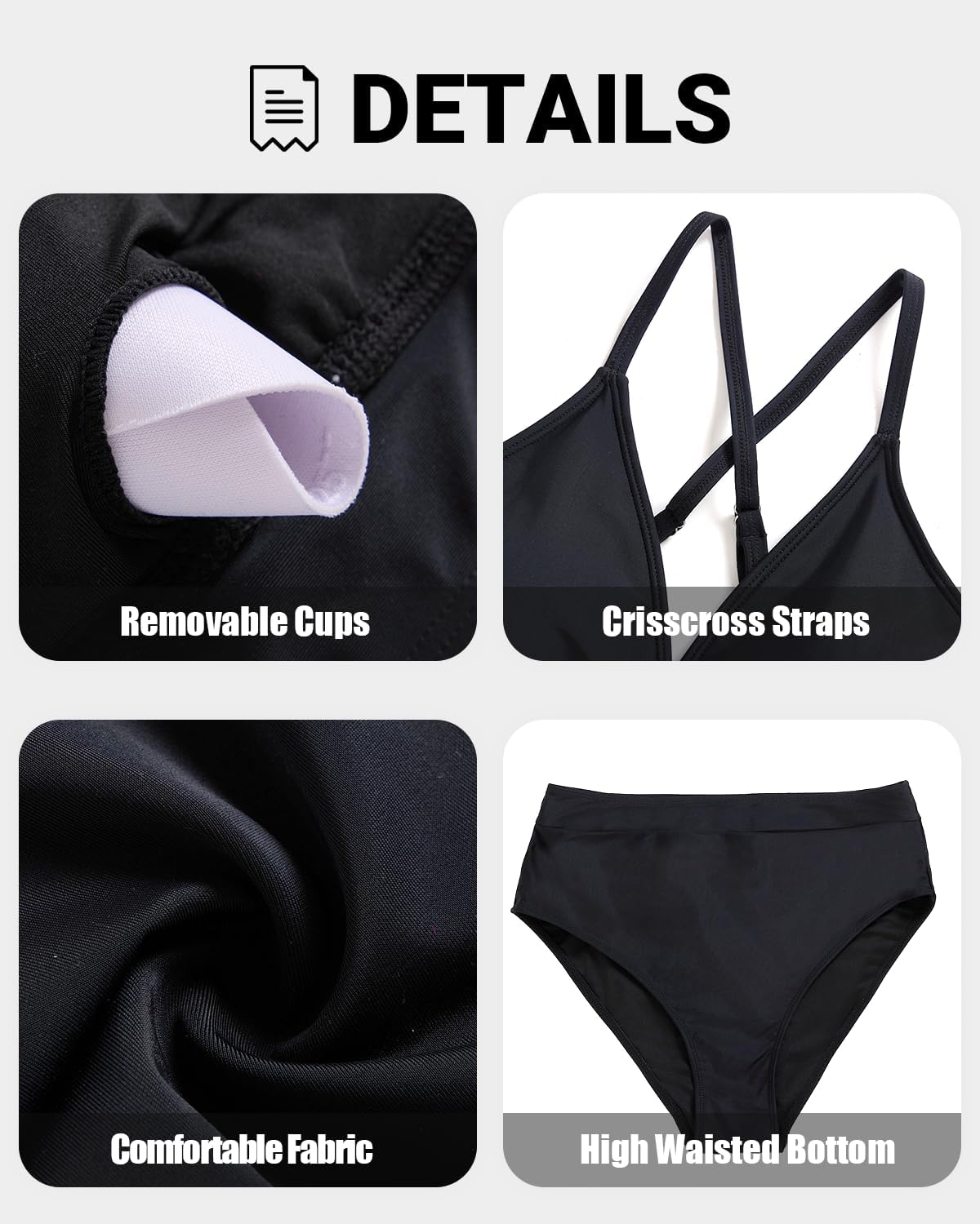 Daci Women High Waisted Bikini Sets - V Neck Two Piece Swimsuit with Adjustable Spaghetti Straps Surplice Bathing Suit 2025 - Image 5