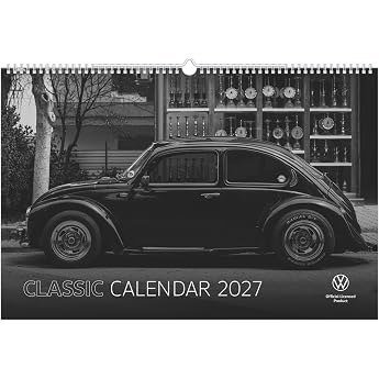 VW Classic Kalender 2027 Wandkalender 495x33 cm mit Fotografien von Volkswagen Klassikern und sprachneutralem Kalendarium