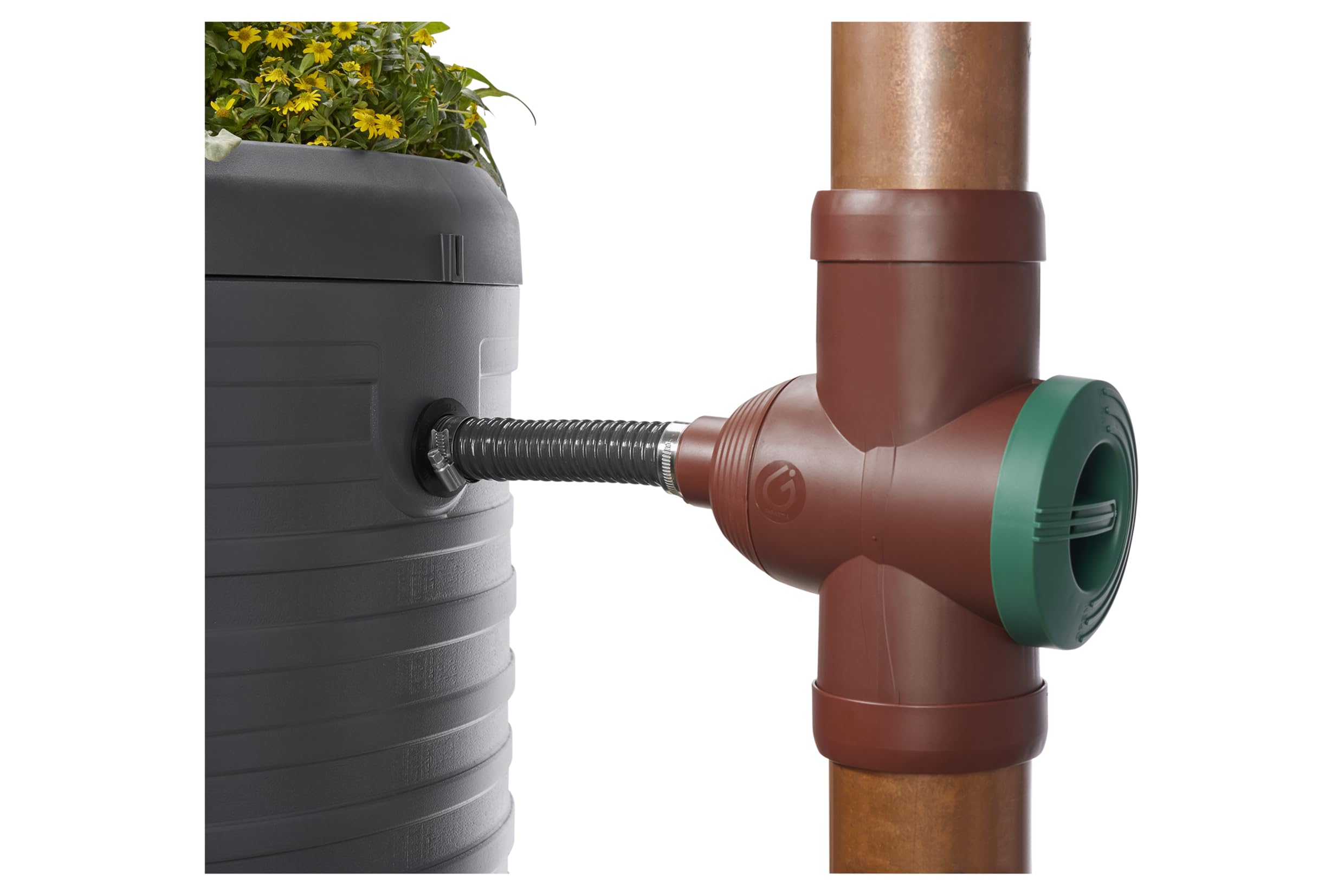 3P Filtersammler, Regenwasserumsteller & Filter - ideal für Regentonnen (Braun)