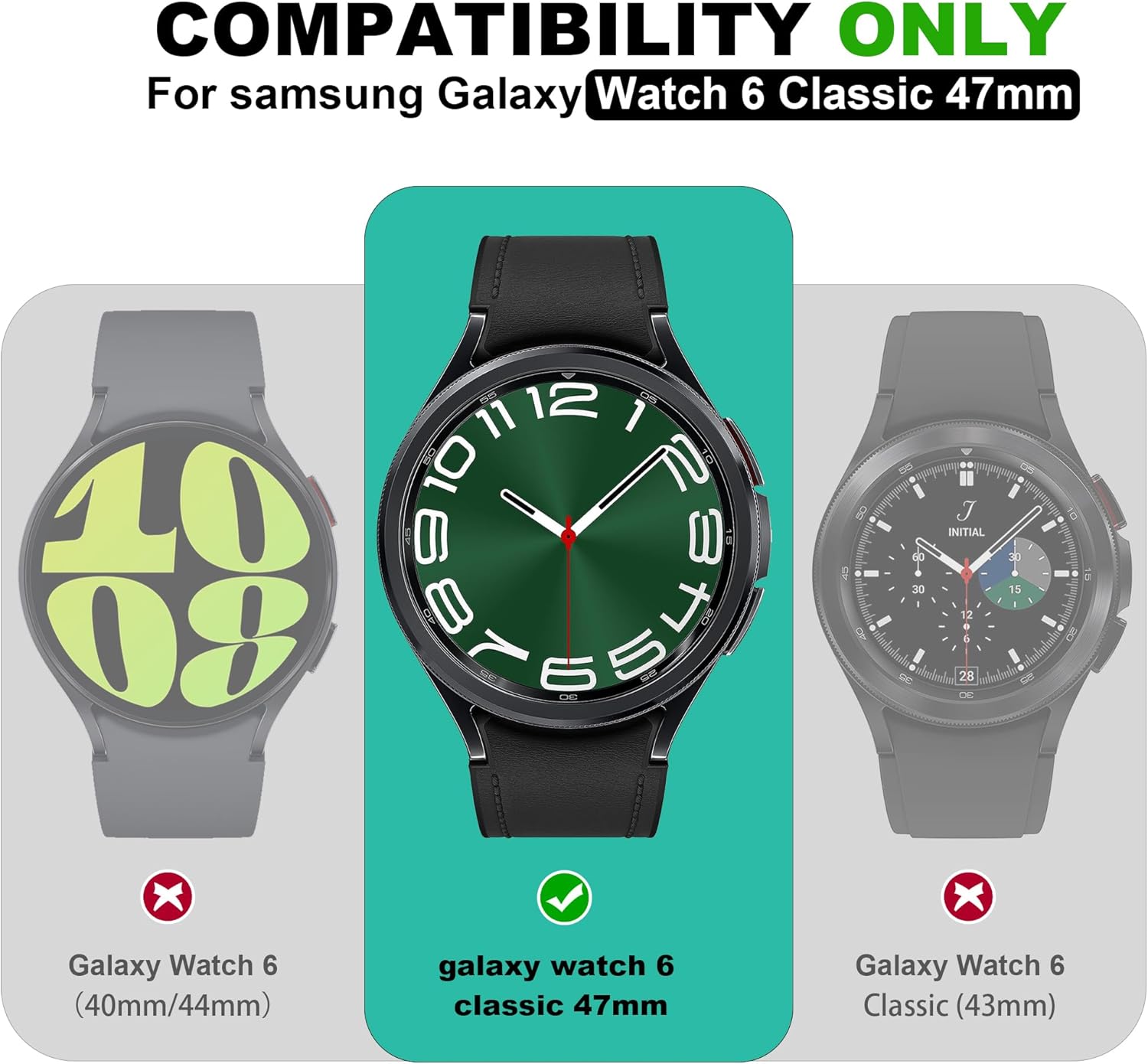 T-ENGINE Band Compatible with Samsung Galaxy Watch 6 Classic 47mm, Rugged One-Piece Case with Band (2023)