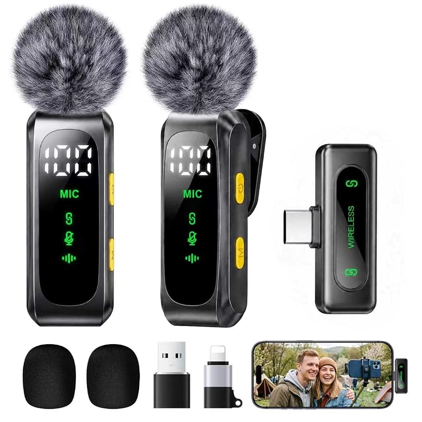 Mini Microfono lavalier wireless per iPhone, Android e PC