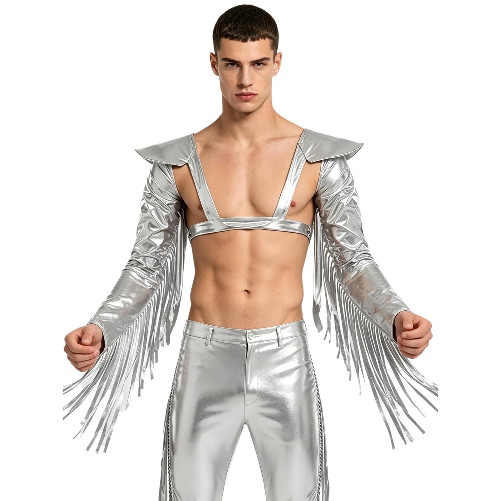Arnés de pecho medieval punk hombre ajustable para corregir postura en disfraz 8