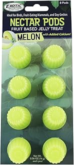 - Nectar Pods (Melon) - Calcium-Fortified Jelly Fruit Treat - Sugar Gliders, Marmosets, Squirrels, Parrots, Cockatiels, Parakeets, Lovebirds, Conures, Hamsters, Day Geckos, Kinkajous & Other Small Pets