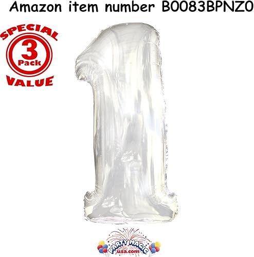 Número 1 Color Plateado Metálico 40en globo Número 1 Color Plateado Metálico 40en globo