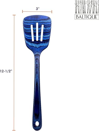 Miniatura 6 de Baltique Malta Collection - Espátula ranurada de madera de 12-12", segura para antiadherente