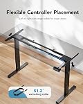 HUANUO Dual Motor Standing Desk Frame, 265 lb, T-Shaped Legs | Heavy-duty dual-motor desk frame lifts 264 lbs (120 kg). Fits 112-228cm L & 61-80cm W desktops with 4 memory presets