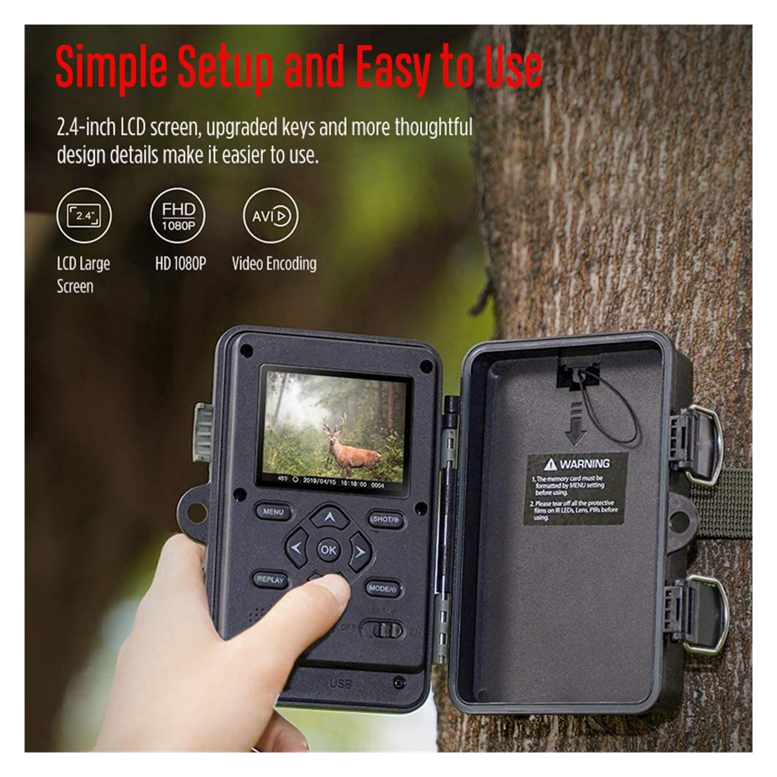 Kamera Obserwacji Dzikiej Przyrody Bluetooth WiFi Wildlife Trail Camera Fotopułapka Kamery myśliwskie LCD Bezprzewodowa kamera śledząca do nadzoru