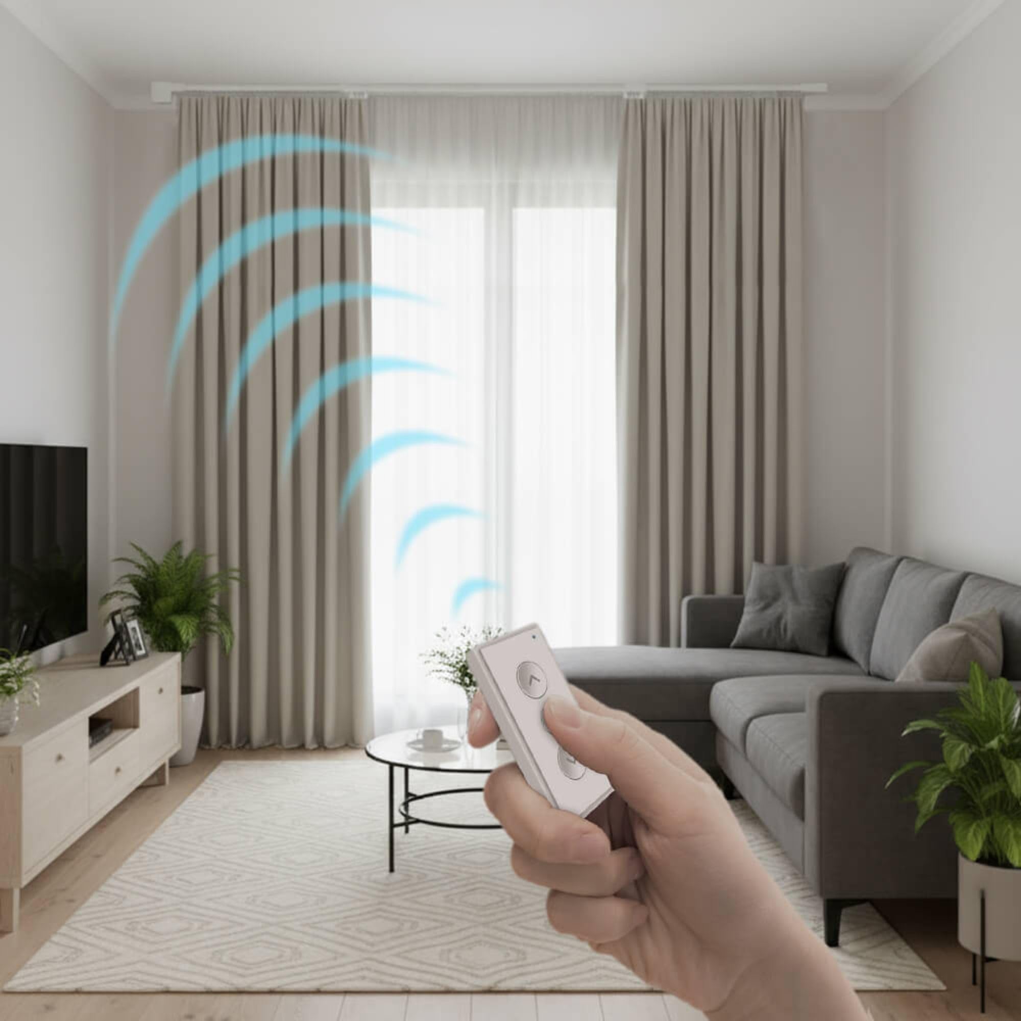 Binario Estensibile Motorizzato per Tende FabTrack, Larghezza 1,5-2,6 metri, Apertura Centrale delle Tende, Motore WiFi e Telecomando, Compatibile con Google Home, Alexa e App Tuya Smart