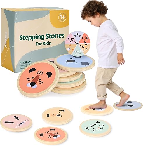 PEBUMI Juego de 6 piedras de equilibrio para niños, juego de 6 juguetes de equilibrio antideslizantes para promover la coordinación y las