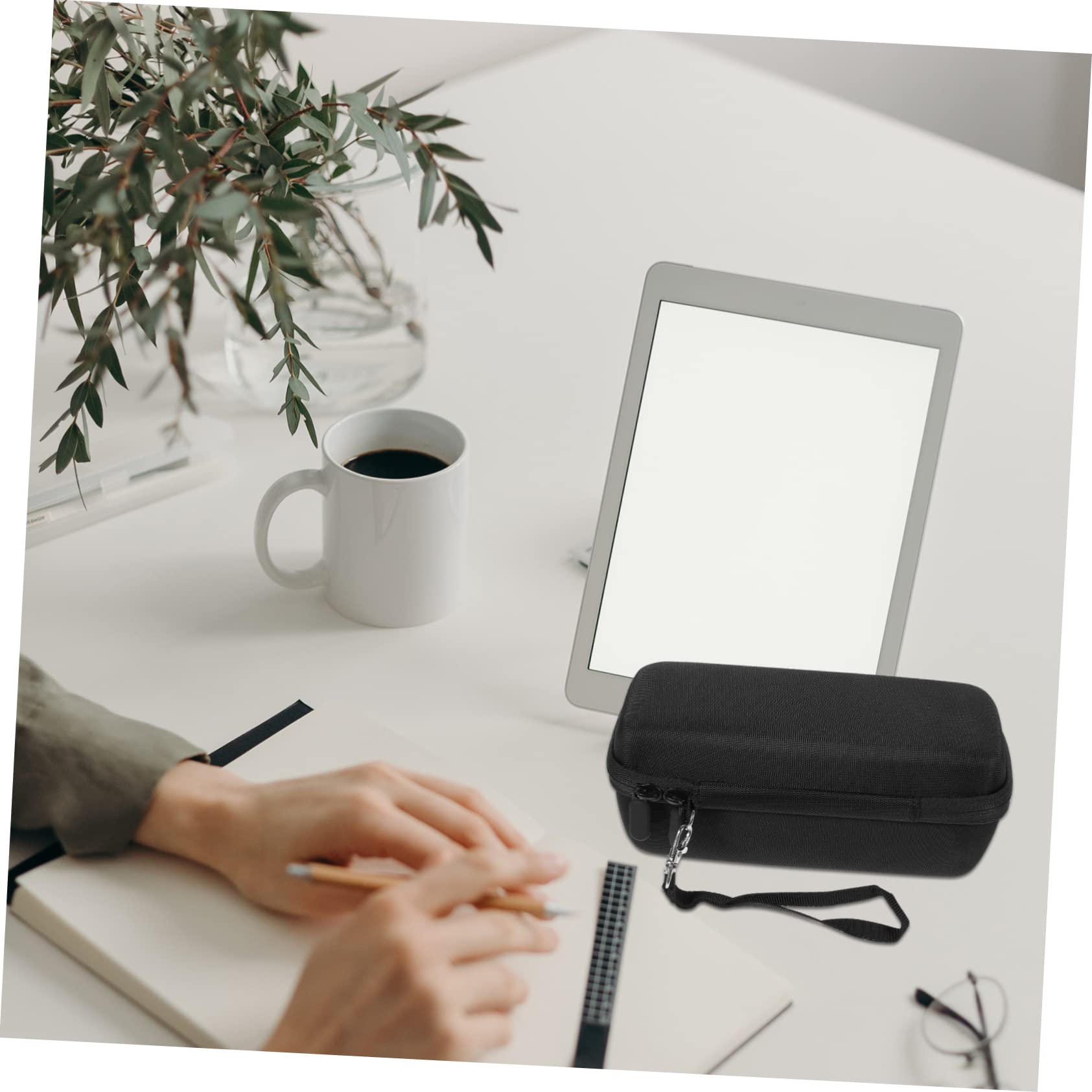 GAROZATION Speaker Case Storage Box Cord Organizer Travel Case Electronic Storage Organizer Black Anti-scratched Lightweight