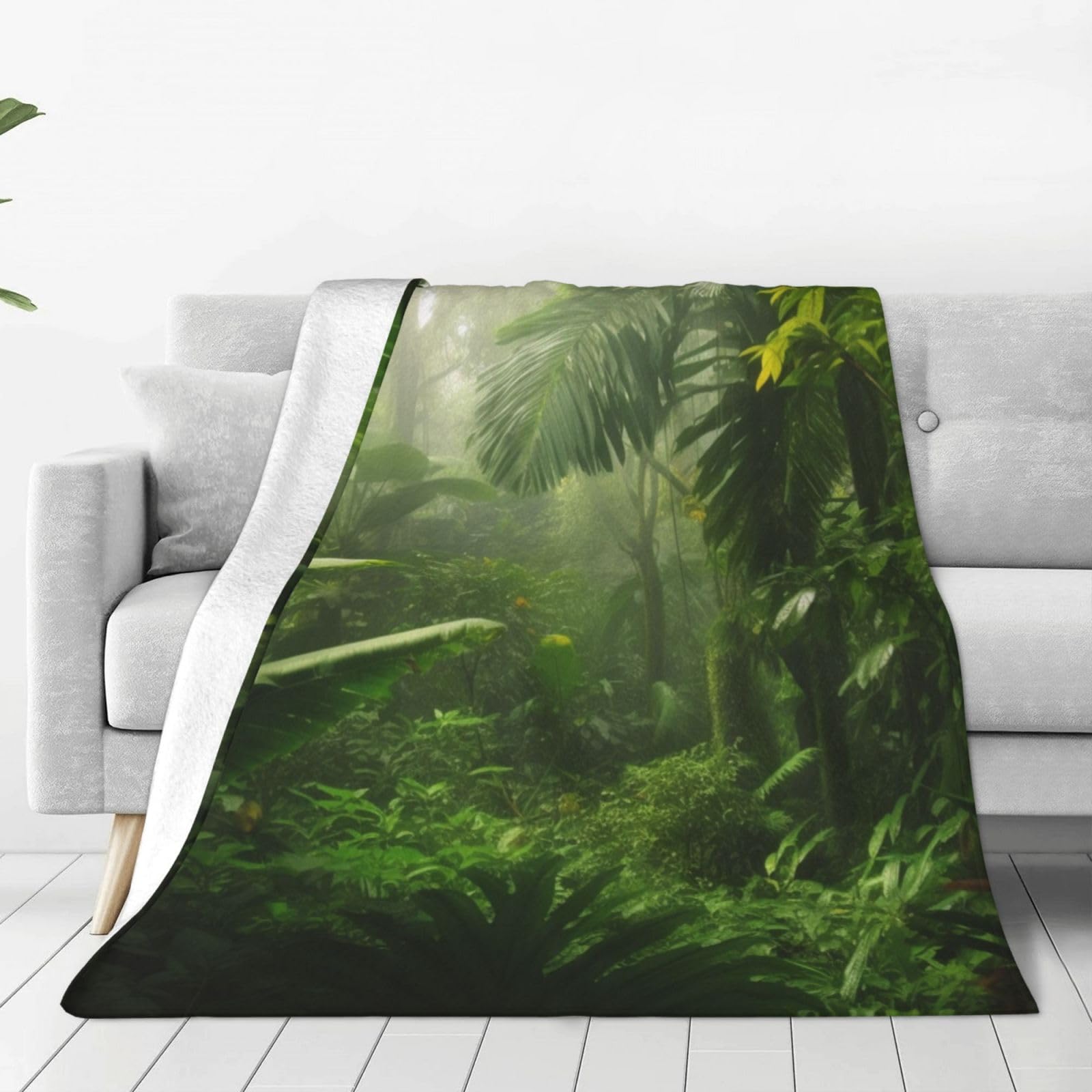 Couverture forêt tropicale en flanelle légère 127x101 cm