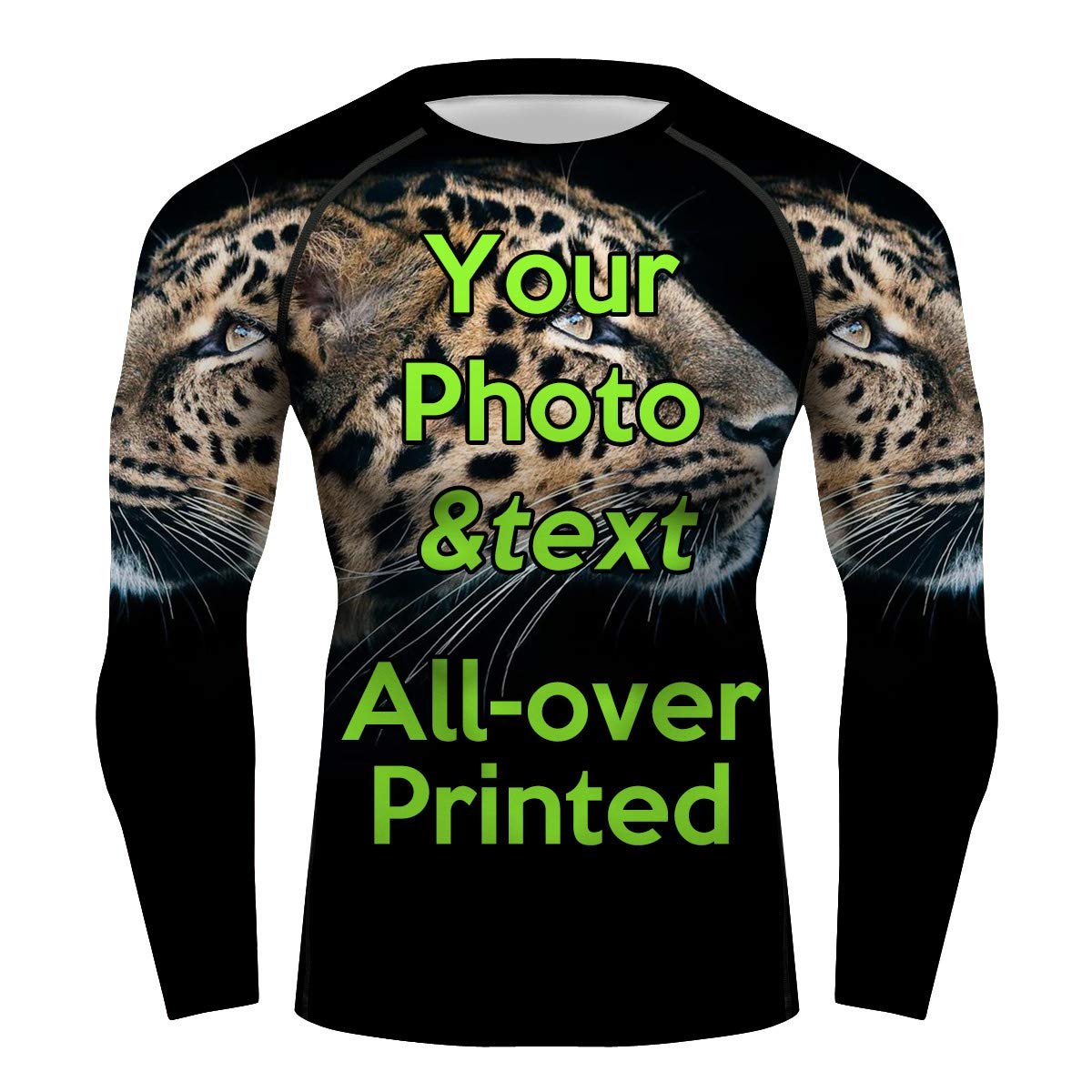 O2TEE Make Your Own Front Back Sleeve Add Your Picture Text Printed Comfort Tops