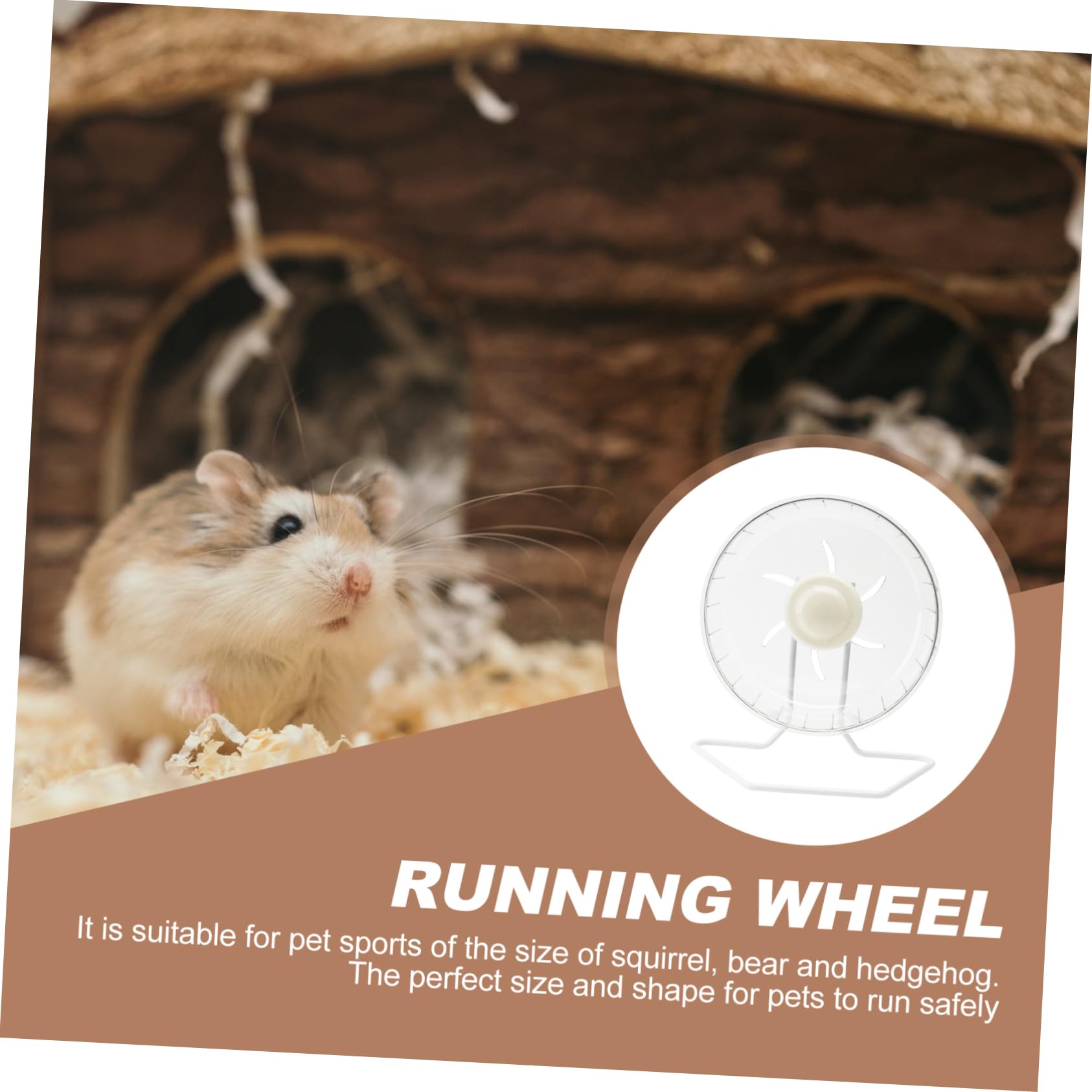Ruota Silenziosa per Criceti Super Silenziosa Bianca | Plastica e Ferro, Forma a Ruota, per Piccoli Animali e Mouse, Accessorio da Esercizio Compatto