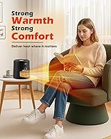 Vista 3 de CUSIMAX Space Heater for Indoor Use, Mini Heater Fan with Thermostat, 7H Timer, 2 Modes, 800W PTC Ceramic Heater for Room Office Desk, Instant