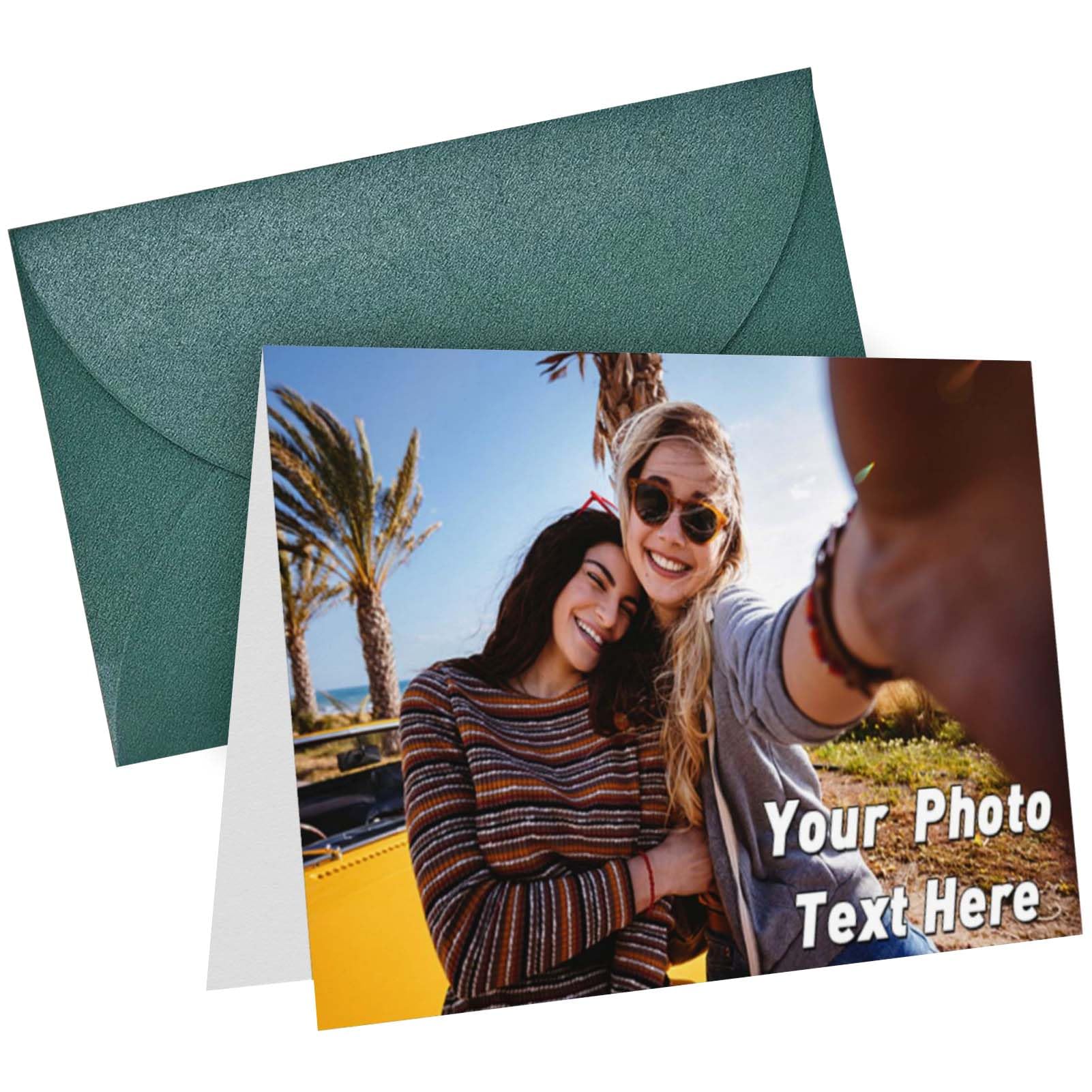 Tarjeta de Felicitación Personalizada con Texto Fotográfico,LucBuy Tarjetas de Agradecimiento Personalizadas con Sobre,Tarjeta de Invitación Personalizada,Regalos De Cumpleaños De Boda De Navidad (A4)