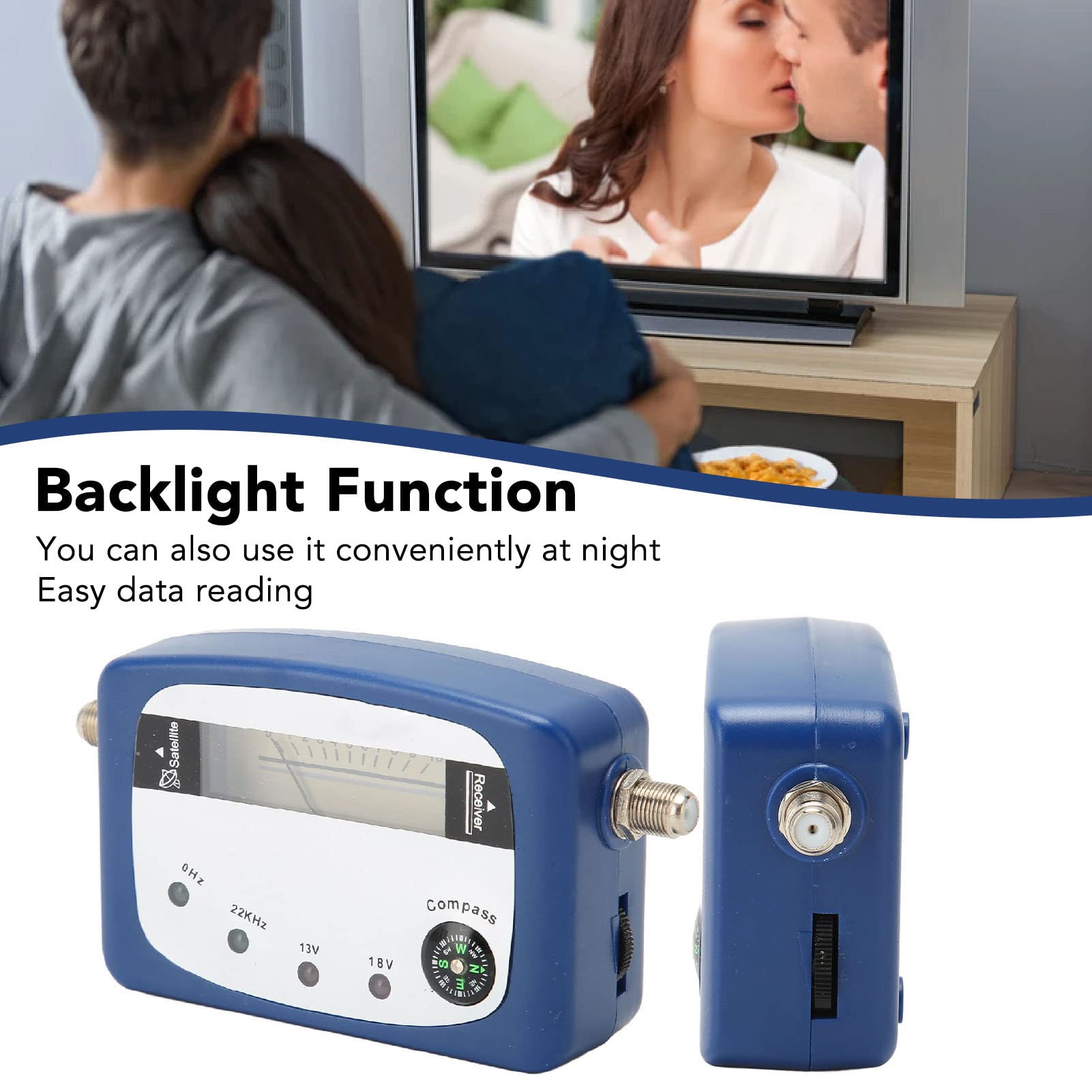 Digital TV Signal Star Finder, TV Antenna Signal Strength Meter, Digital Satellite Signal Finder Meter with 4 Lights Compass for Remote Satellite Antennas, Signal Meter for TV