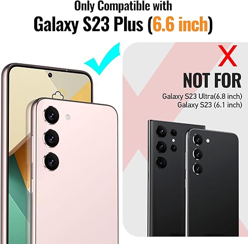 Miniatura 7 de Oterkin Funda transparente para Samsung Galaxy S23+, antiamarilleo, 2 protectores de pantalla de vidrio templado, 4 bolsas de aire, a prueba de