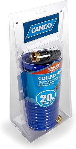 Miniatura 7 de Camco Manguera de agua en espiral de 20 pies  Resistente a la corrosión con accesorios de latón  Cuenta con una diámetro interior de 12 pulgada
