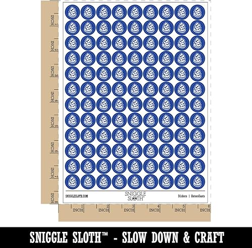 Miniatura 9 de Paquete de calcomanías redondas de piña, acabado mate, tamaño de 0.50 pulgadas, color marrón