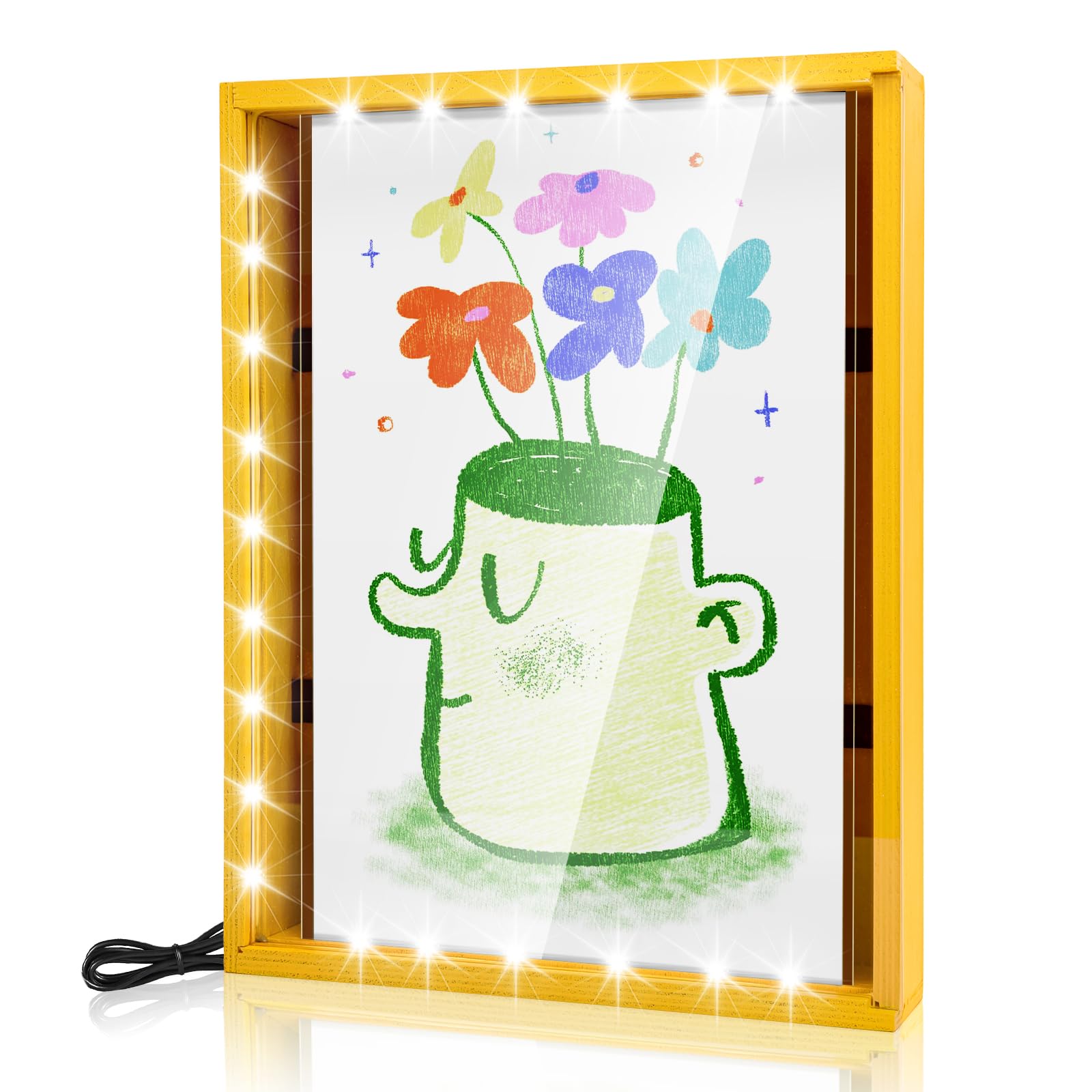 Octonyluck Shadow Box Frame With LED Light – Display Case For Memories, Flowers & Keepsakes