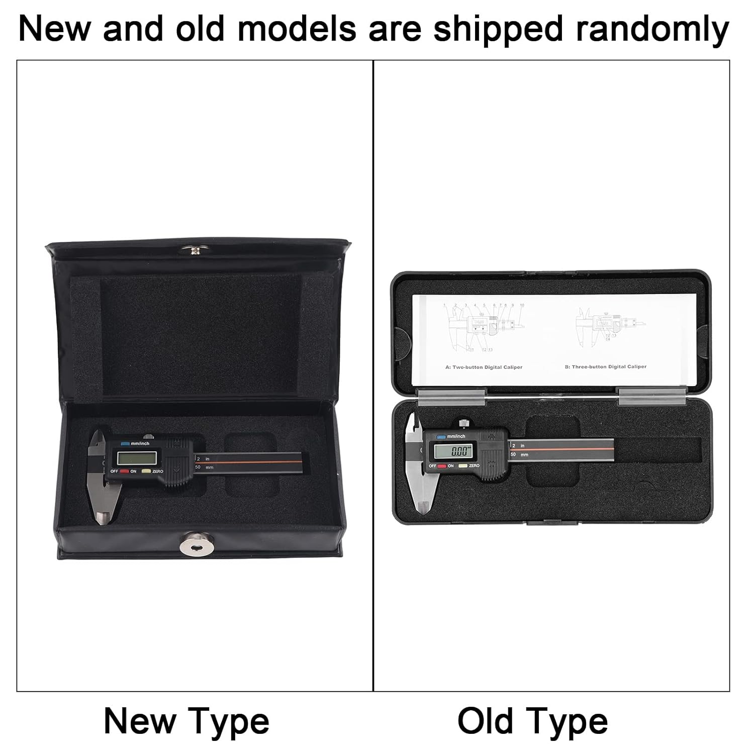 Electronic Digital Vernier Caliper, 50mm / 2in High Precision Portable Caliper Measuring Tool (Delivered Without Battery)