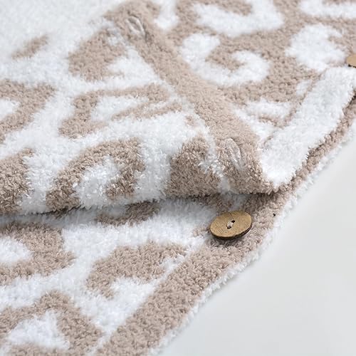 Miniatura 10 de JOOJA Manta para bebé recién nacido, para niños y niñas, esencial para bebés de 0 a 6 meses, para recibir mantas de punto, saco de dormir, Cheetah