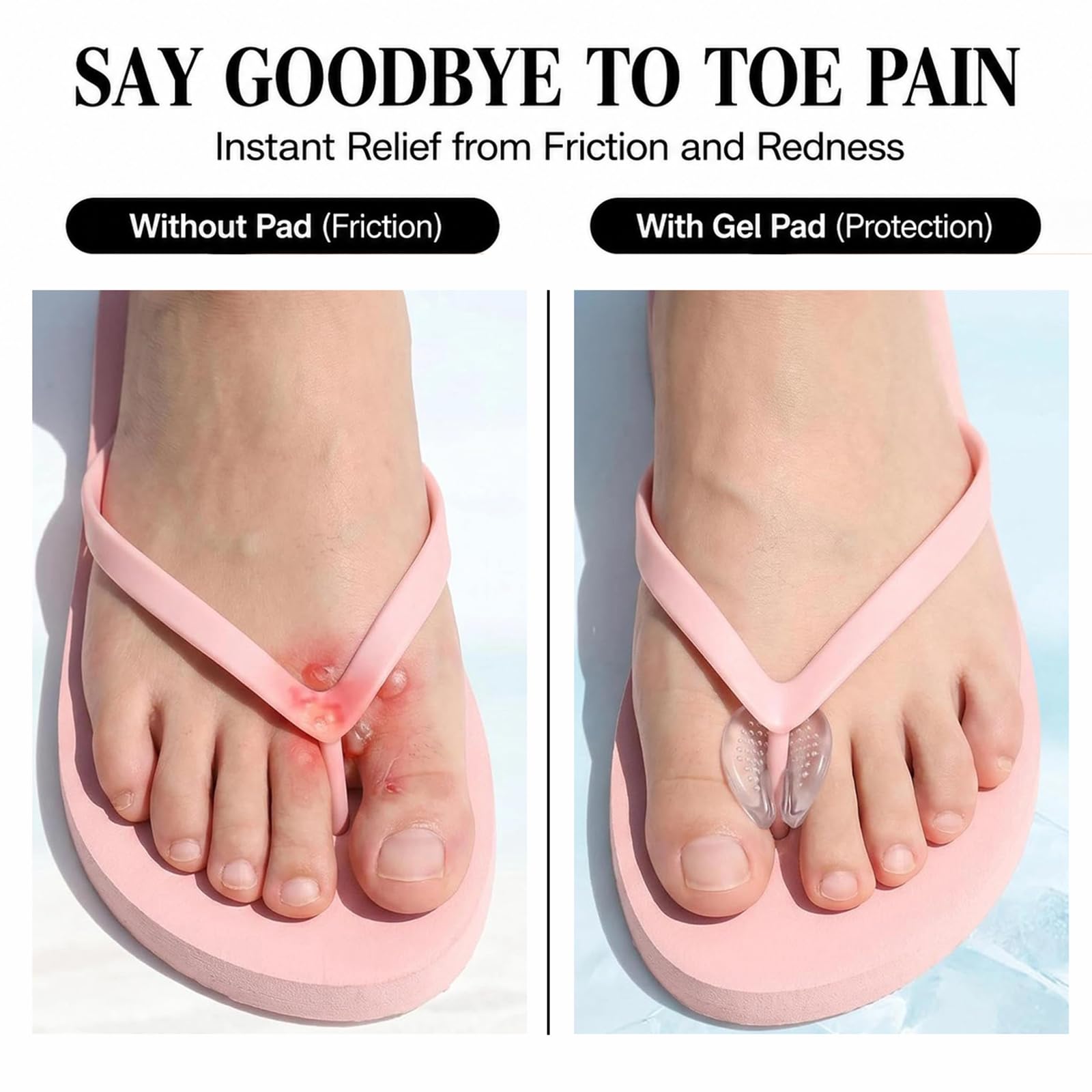 3 Paia di Protezioni per Dita in Silicone, Separatori Trasparenti per Dita dei Piedi per Sandali, Cuscinetti in Gel per Proteggere Le Dita da Dolore e Scivolamento tra Le Dita