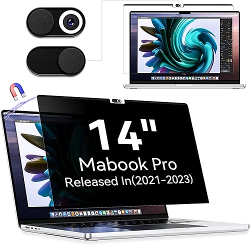 Protector de pantalla magnético de privacidad compatible con MacBook Pro de 14 pulgadas (2021-2023, M1, M2), filtro de privacidad extraíble