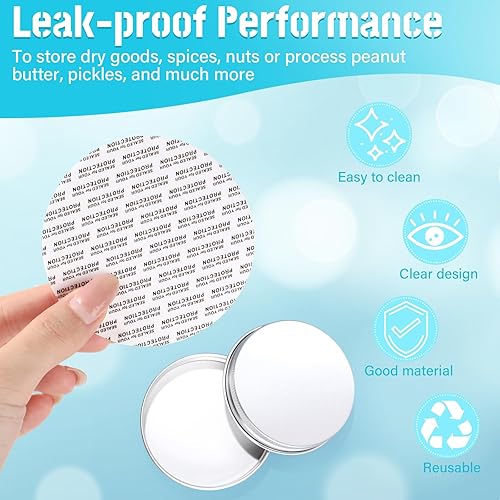 Miniatura 4 de Dandat 80 tarros de plástico transparente de 4 onzas con tapas de rosca, recipientes de almacenamiento recargables para cocina y uso doméstico