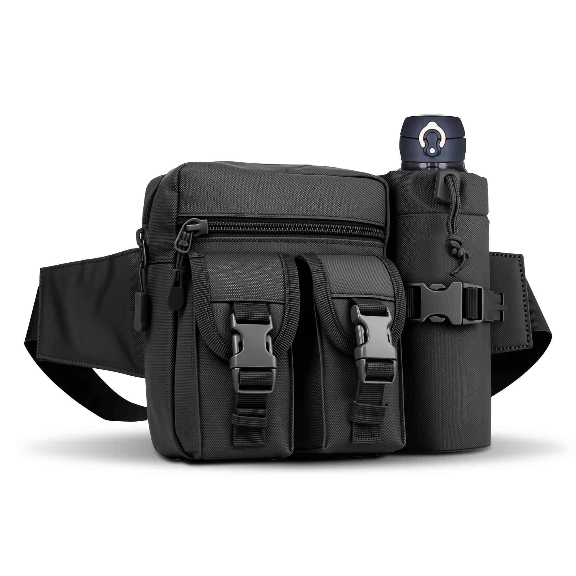 Tactical Camping Waist Pack Oxford Fabric Hip Belt Bag Pouch with Water Bottle Holder-image-43