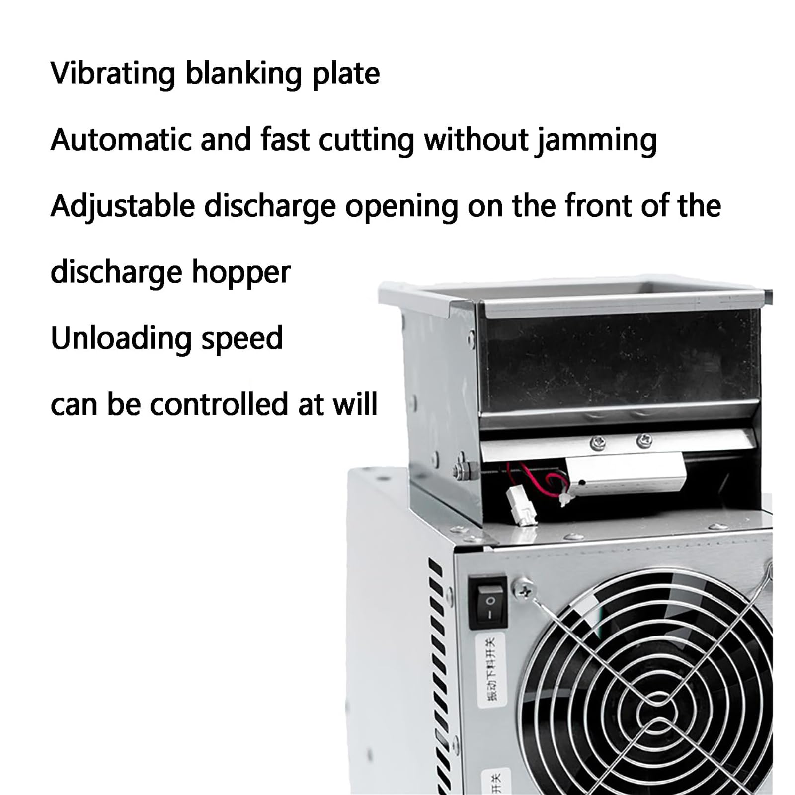 Separatore elettrico per mangime per uccelli in acciaio inox, separatore di cereali elettrico con ventola di velocità regolabile, cassetto e piastra guida di scarico per miglio, cereali vari, semi di