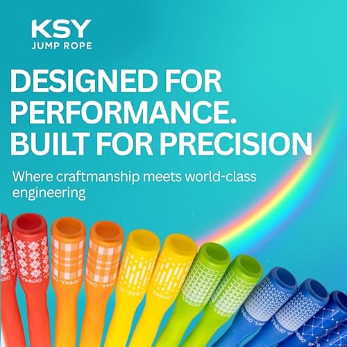 Miniatura 8 de Cuerda de saltar para mujer (serie arcoíris)  Cuerda cardiovascular ajustable para entrenamiento de mujer y entrenamiento en casa  Asas de agarre