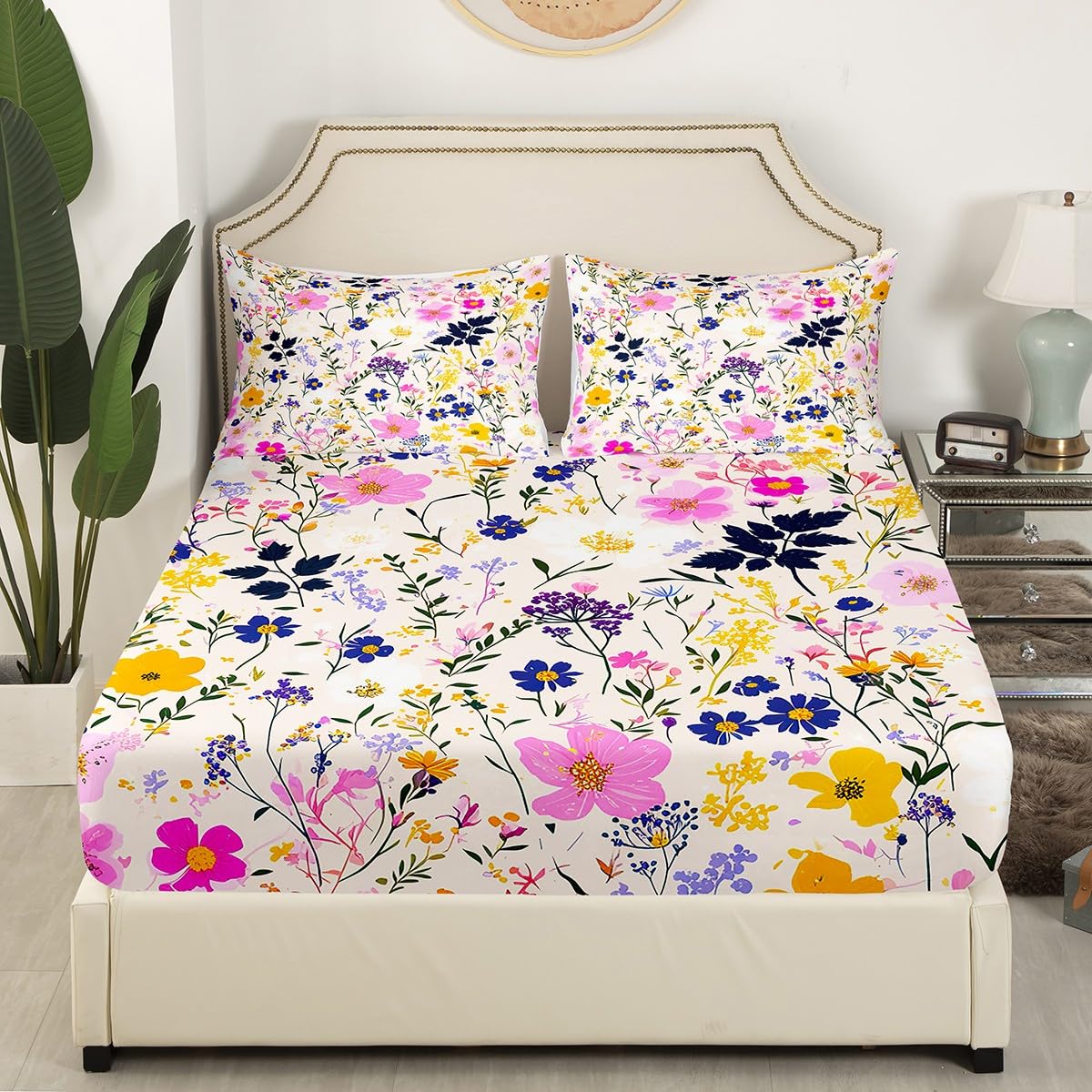 Homemissing Beddengoedset met bloemen, eenpersoons, kindertakken, beddengoedset voor jongens, tieners, set met botanische bloemen, natuurlijk thema, roze dekbedovertrek met diepe zak (geen bovenste Homemissing Beddengoedset met bloemen, eenpersoons, kindertakken, beddengoedset voor jongens, tieners, set met botanische bloemen, natuurlijk thema, roze dekbedovertrek met diepe zak (geen bovenste