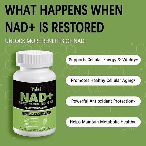 Miniatura 3 de Suplemento de resveratrol NAD de 1500 mg, 120 cápsulas vegetales  Aumento liposomal NAD Plus  Apoya la salud celular, la resistencia y el