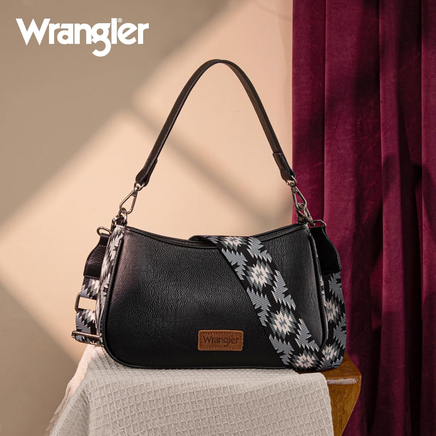 Wrangler Western Shoulder Bag for Women Small Purse Aztec Hobo Bag HandBag with Detachable Strap - Image 6