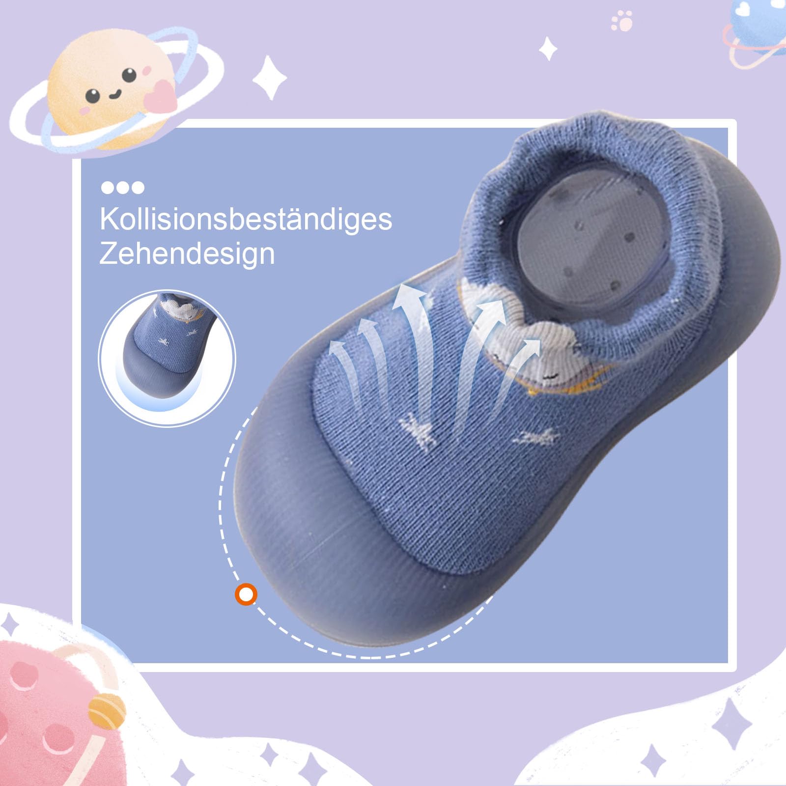 Aggroot Scarpe Calzino per Bambini Scarpe Primi Passi Antiscivolo Calzini Bambino Pantofole Bambino Unisex Scarpe Bambino con Cartone Animato