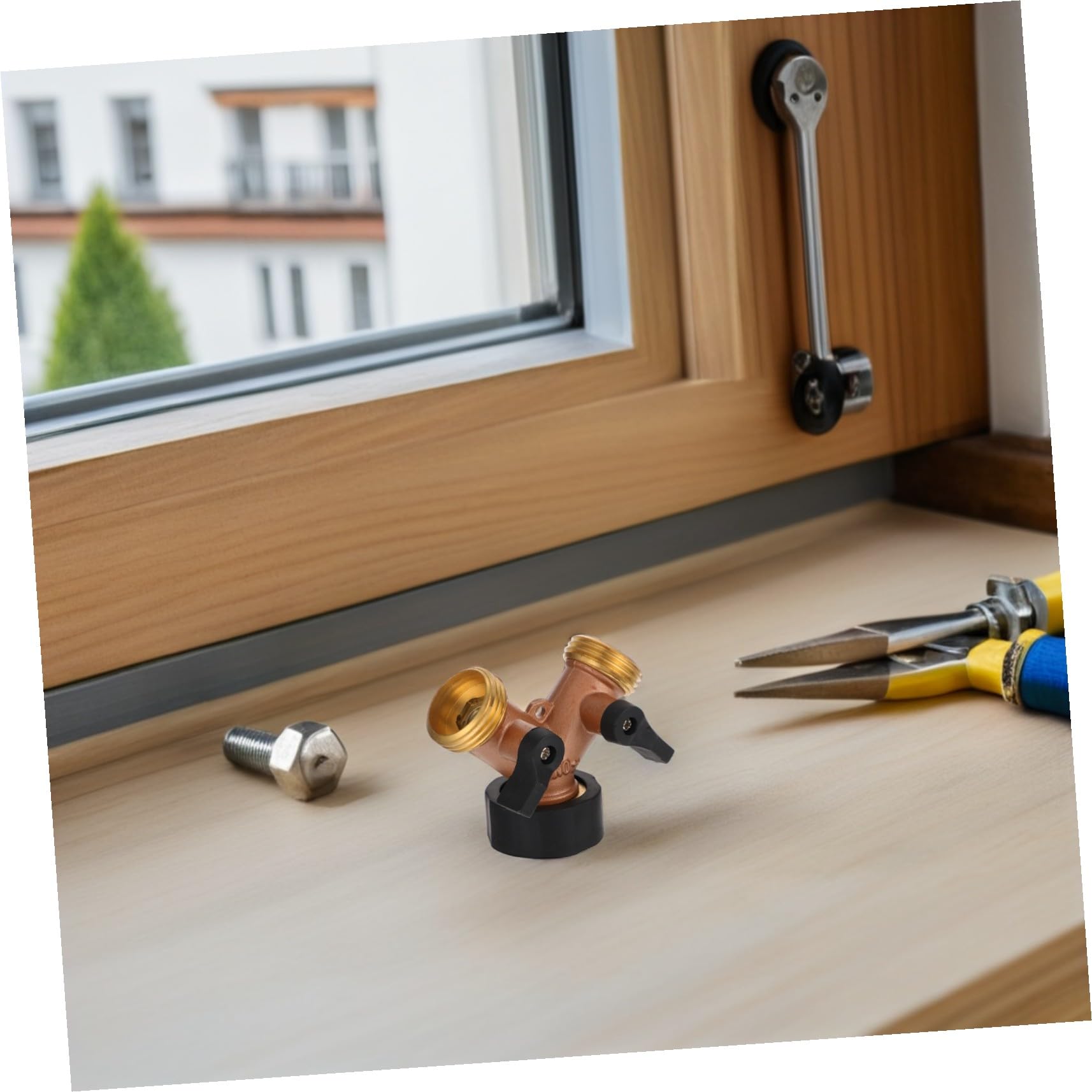 TEHAUX 2 Piezas Divisor de Manguera Jardín Latón Conector Rápido y Acoplamiento para Control de Flujo Compatible con Sistemas de Riego por Goteo y Accesorios de Tuberías