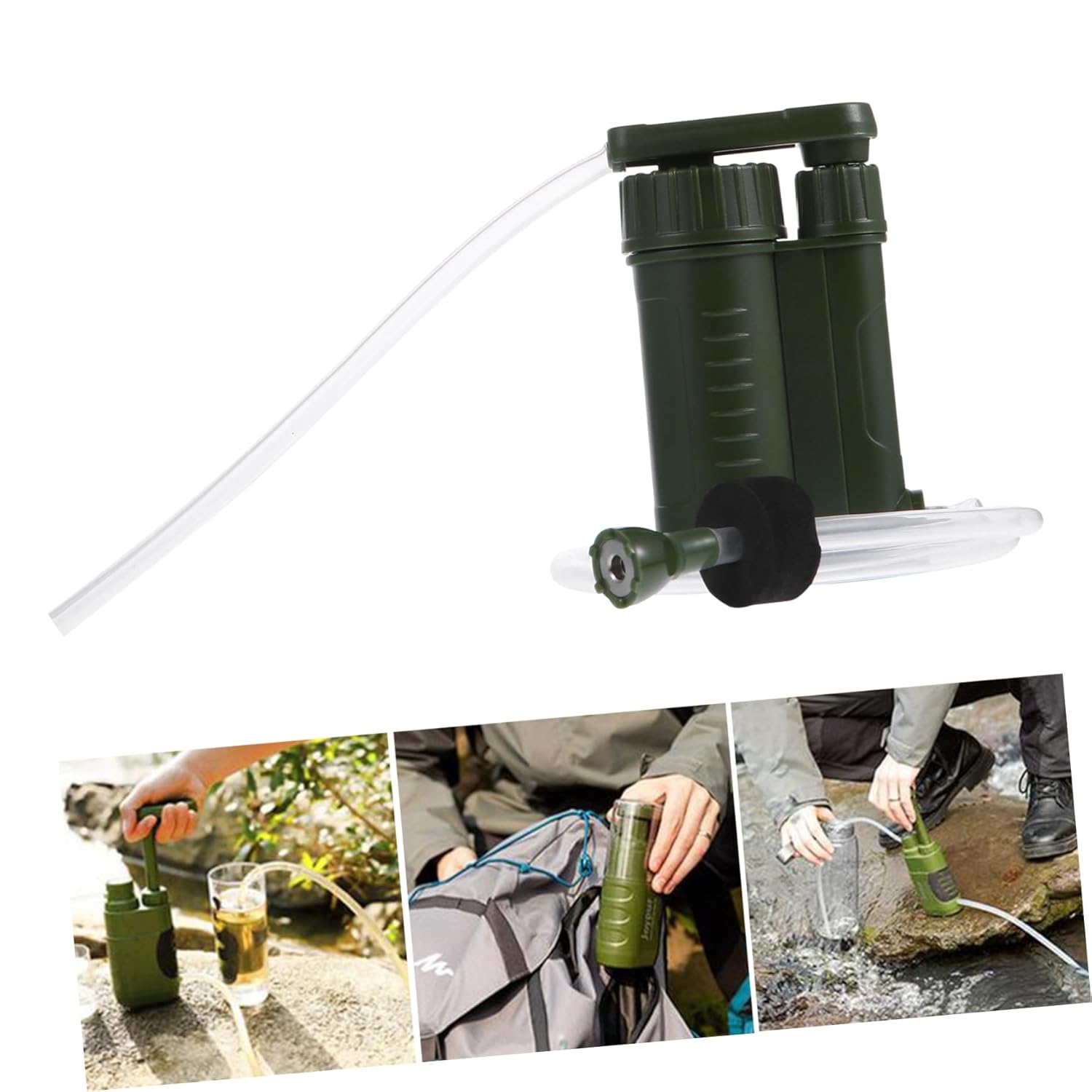 1Pc Portable Water Pump Emergency Water Purifier for Camping Hiking Outdoor Activities Removes Sediment Durable Reliable Water Filtration