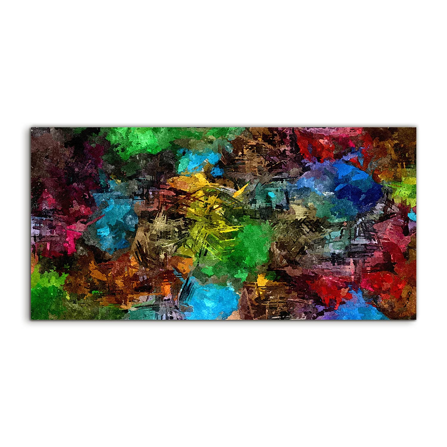 Coloray Pintura acrílica 100x50cm Sala De Estar Vidrio Acrílico Cuadro De Pared Mural Arte - Acuarelas de abstracción