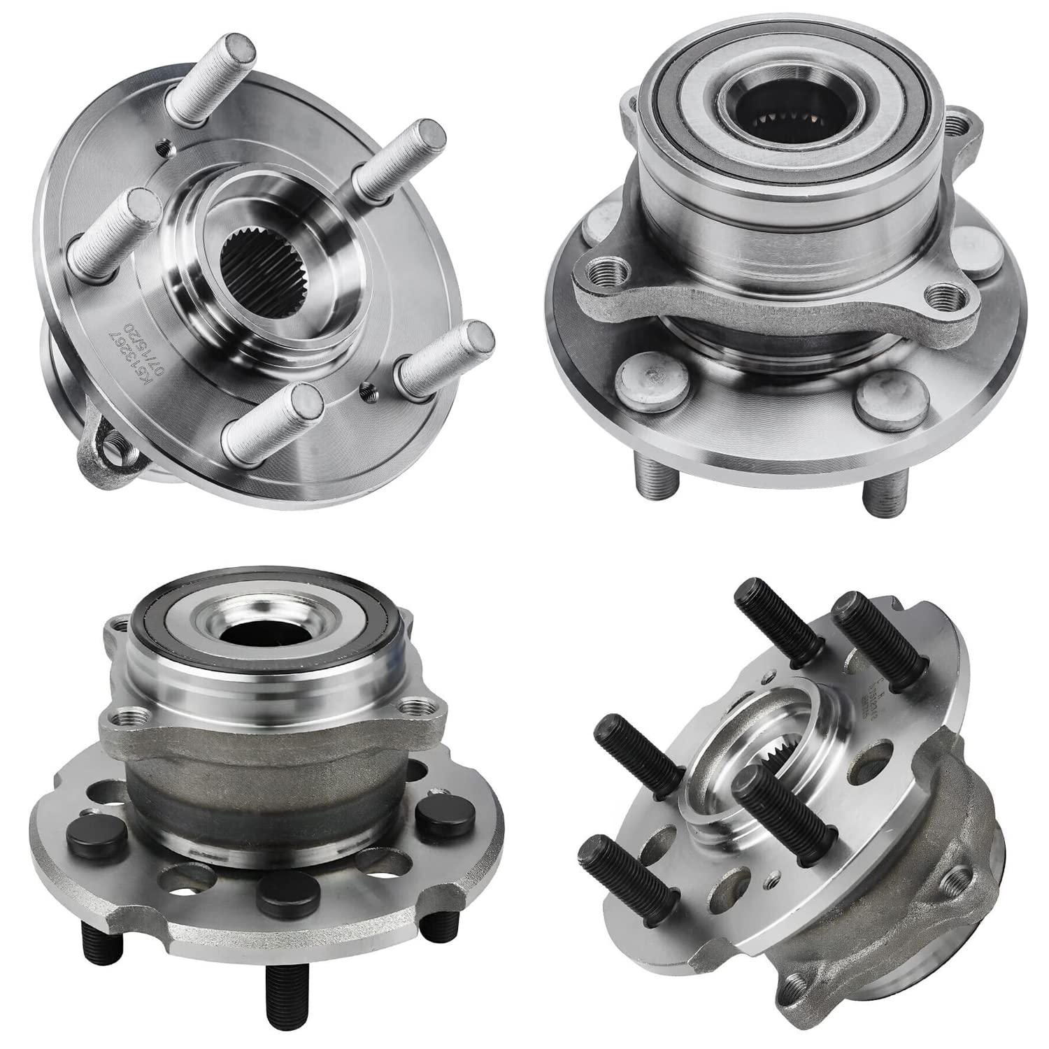 Detroit Axle - 4pc Front Rear Wheel Bearing Hubs for 2009-2015 Honda Pilot