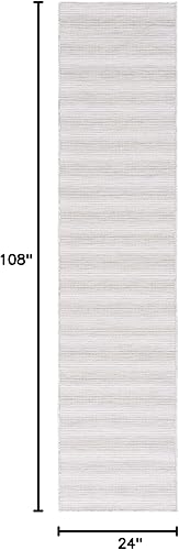 Miniatura 2 de SAFAVIEH Hampton Collection - Alfombra de pasillo, 2 x 9 pies, color marfil y gris, no desprende pelusa y de fácil cuidado, para interiores y