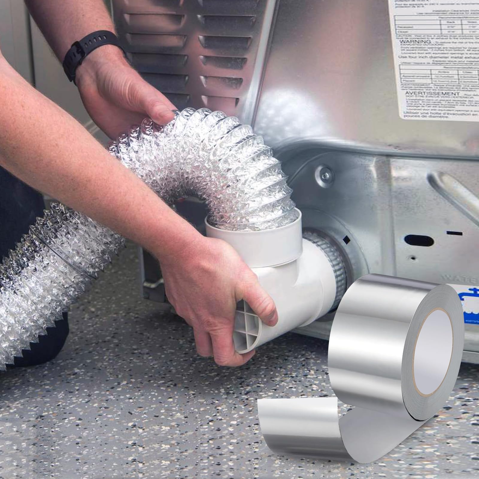 PUWOWYE Cinta De Aluminio, Cinta Aluminio Adhesiva Impermeable y Resistente al Calor, Aluminio Para Sellar para Barreras de Vapor, Sistemas de Ventilación y Aire Acondicionado (50 mm x 10 m)