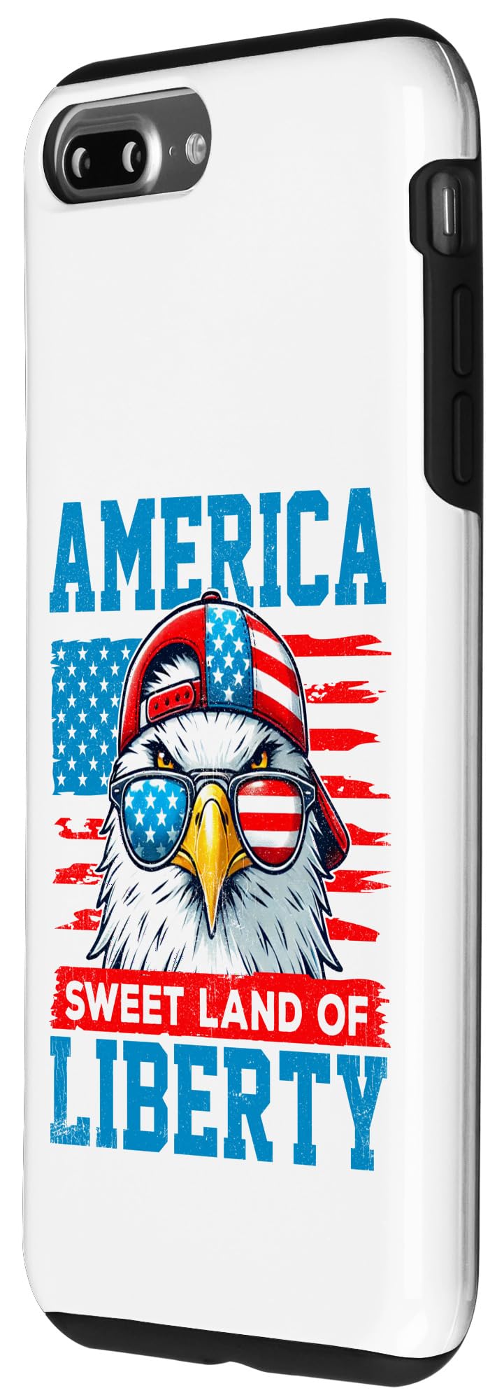 iPhone 7 Plus/8 Plus America Sweet Land of Liberty US Flag Cool Bald Eagle USA Case - Image 2
