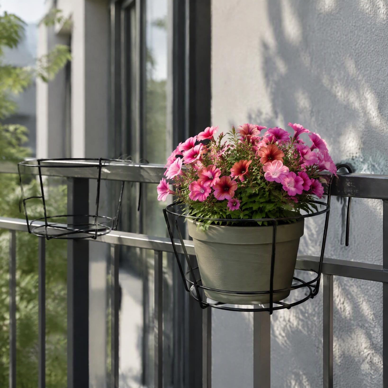POPETPOP 2 Stück Blumentopfhalter für Balkongeländer 30cm