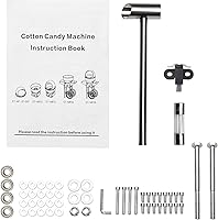 Vista 9 de ROVSUN Carrito de máquina de algodón de azúcar de 21 pulgadas, máquina eléctrica de algodón para hacer hilo dental con tapa, cuenco de acero