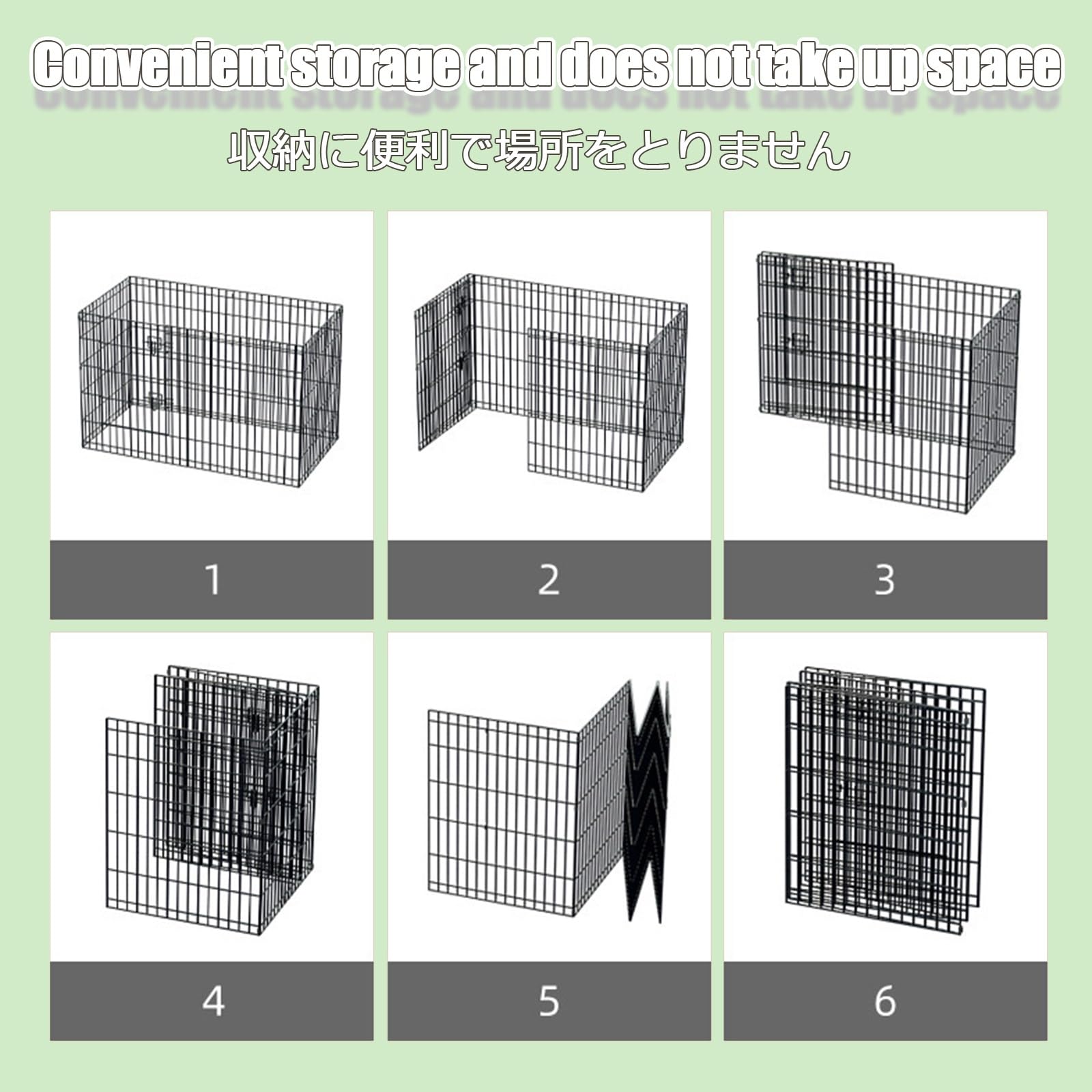 Recinto Recinzione Per Cani Recinto Per Cuccioli Recinto Per Cani Pieghevole Recinto Per Animali In Metallo Recinzione Per Cuccioli Con Porta Recinto Per Cani In Metallo(6-piece pack,60*60cm)