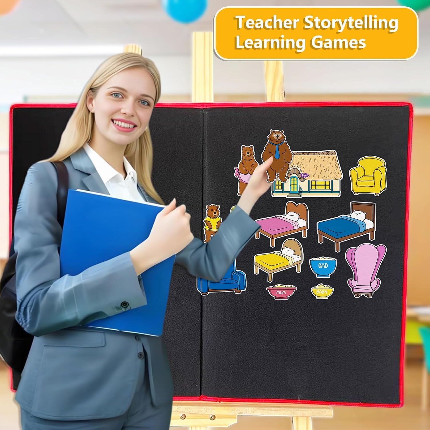Goldilocks and the Three Bears Felt Board Stories Toddler Early Storytelling Learning Activities Felt Toys Interactive Play Kit for Kids