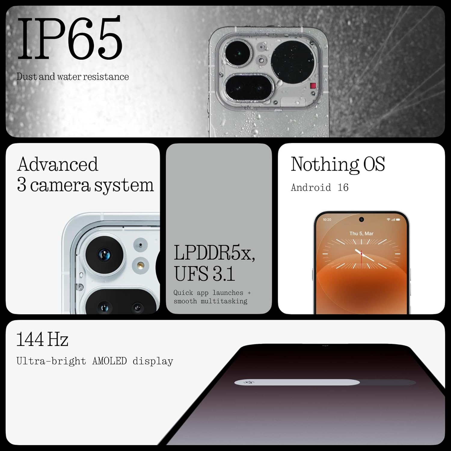 Nothing Phone (4a) Pro – Triple Cámara 50MP, Ultra Zoom 140x, Smartphone Unibody Metal, Batería Larga Duración, Carga Rápida 50W, AMOLED 144Hz, Glyph Bar, 12GB+256GB – Rosa 5