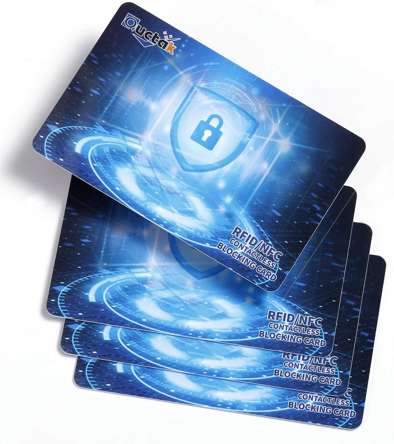 4 Pcs RFID Blocking Card | NFC Credit Card Shield Protection | Protect Your Entire Wallet | Security Cards for Credit Card | for Men or Women, Credit Card Holder, Wallets (Deep Blue)