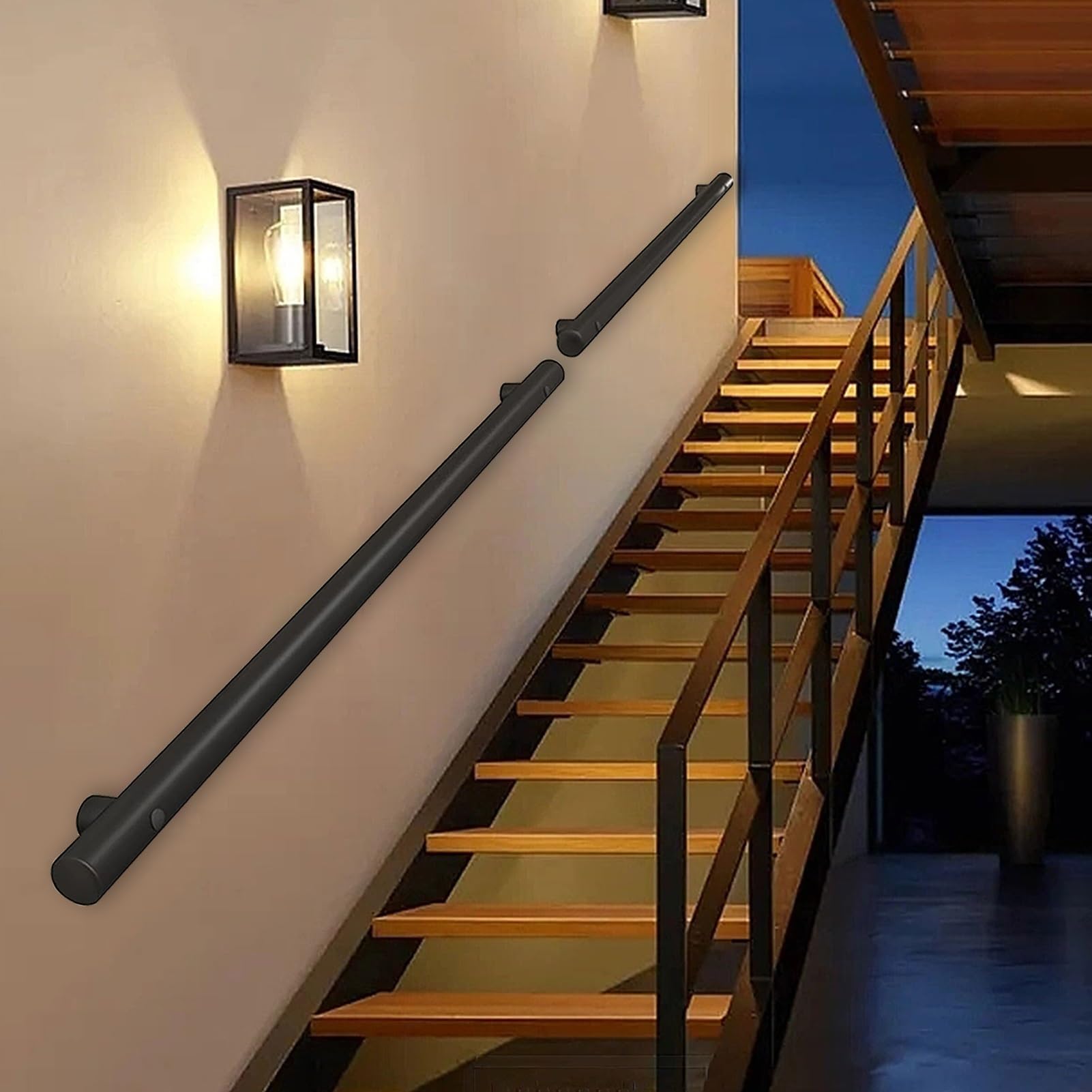 Rambarde d'escalier contre les chutes avec barre antidérapante
